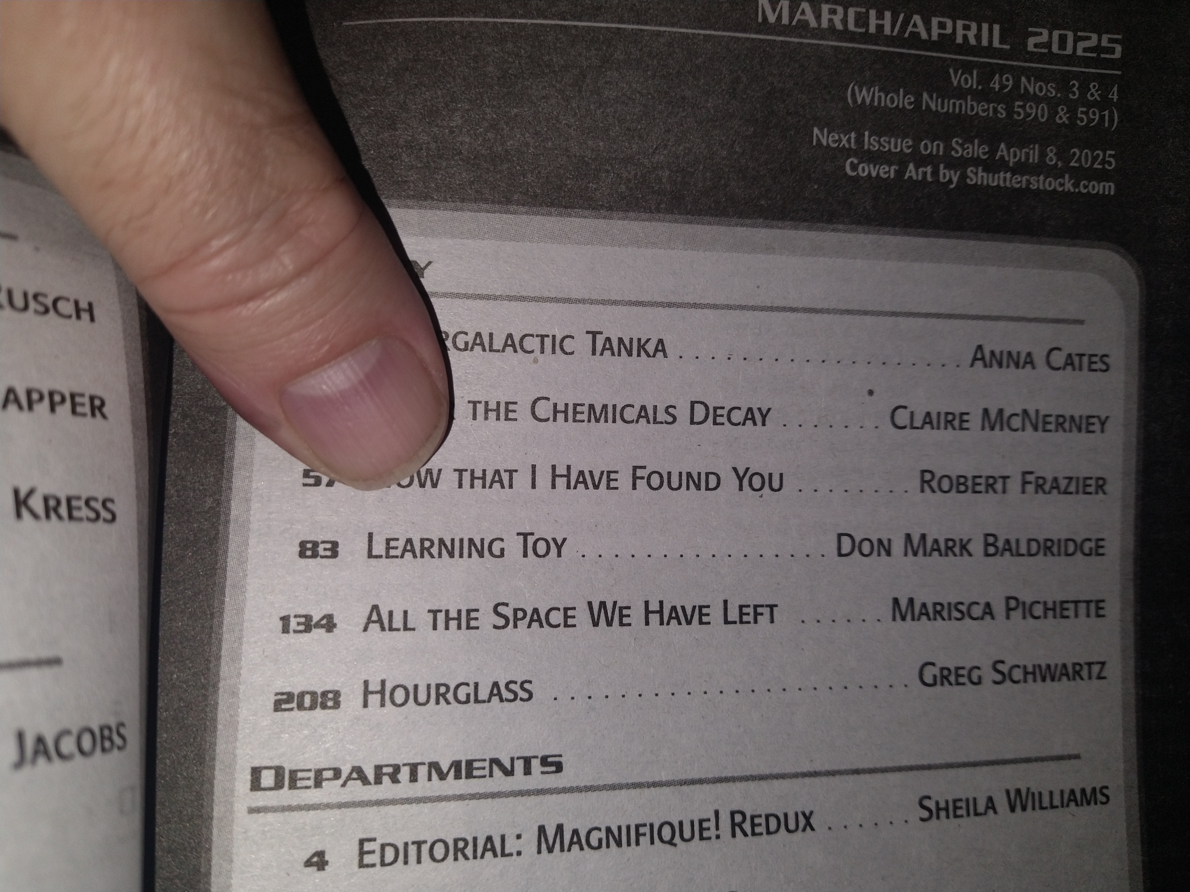 Table of contents showing title: 'learning toy' and author's name: Don Mark Baldridge 